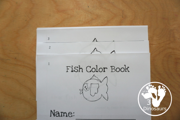 Free Fish Color Easy Reader Book Printable has 11 color words for kids to learn with a fun fish themed book for a pet theme or an ocean theme - 3Dinosaurs.com