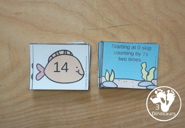 Ocean Skip Counting Set - with no-prep ocean worksheets, ocean skip counting mats, ocean skip counting 10 piece puzzles, and ocean task cards to work on skip counting from 2 to 12 - 3Dinosaurs.com
