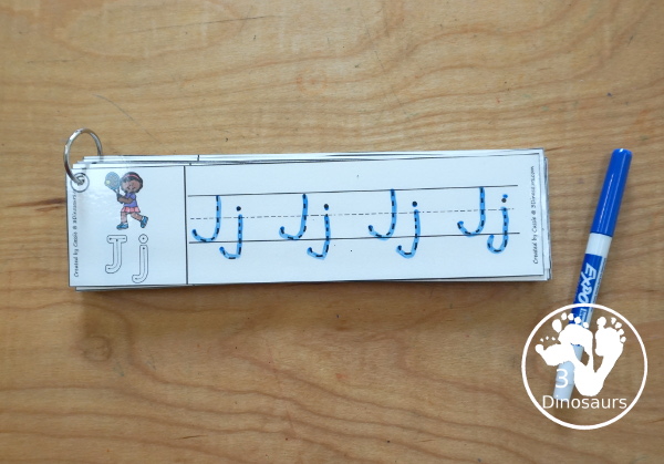 Free Summer Sports ABC Tracing Strips - with uppercase and lowercase together. You have fun kids doing different summer sports plus you can see an example of how to trace the letters - 3Dinosaurs.com