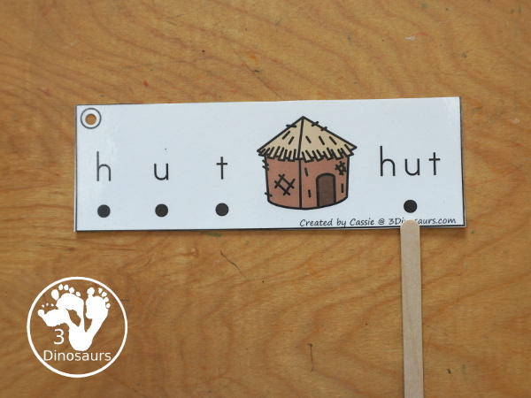 82 CVC Blending Cards For Kids - with sounding out the letters and then blending the letters together to make the words. A fun CVC printable for kids. 3Dinosaurs.com