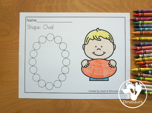 Shape Dot Marker & Coloring Page Printables a fun shape dot marker worksheet with coloring for the shape that works great with kids. - 3Dinosaurs.com