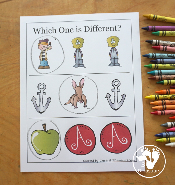 Free Alphabet Stomping Phonics A Tot-Preschool Pack - a fun letter pack with Prewriting, which is different, matching and puzzles all working on the Letter A. An easy, fun learning pack for the Letter A. - 3Dinosaurs.com. - 3Dinosaurs.com