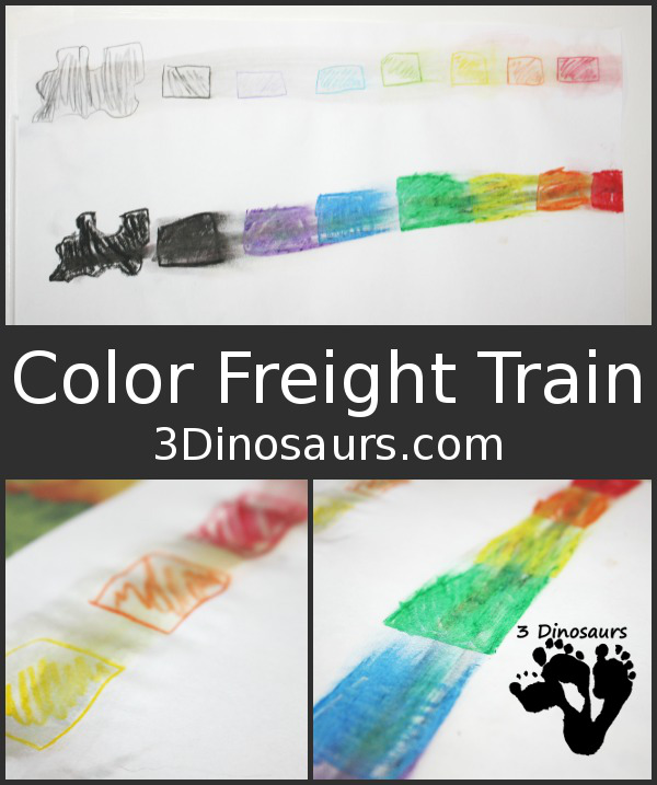 Color Freight Train - two types of color mixing - 3Dinosaurs.com