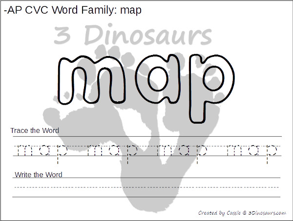 New CVC Word Family Playdough Mats With Tracing: Short A - 3Dinosaurs.com