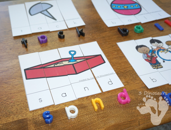 Free CVCC Word Puzzles Short A:  ack, all, amp, and, ant 7 puzzles - 3Dinosaurs.com