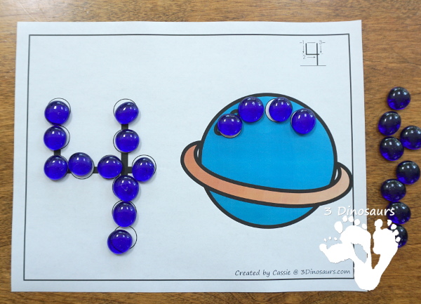 Space Dot the Number & Count the Dots - numbers 1 to 20 with dot marker activities for kids to work on numbers and counting - 3Dinosaurs.com