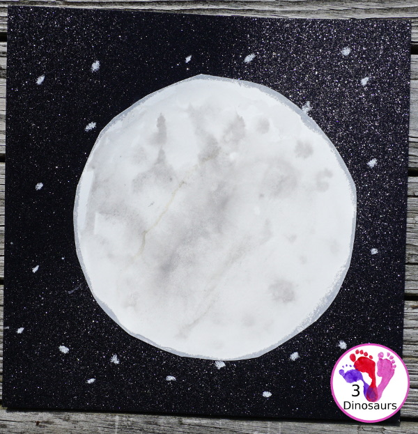 Process Art: Watercolor Moon - a fun art project for a moon theme - 3Dinosaurs.com