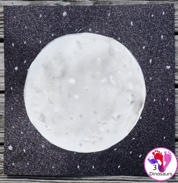 Process Art: Watercolor Moon - a fun art project for a moon theme  - 3Dinosaurs.com