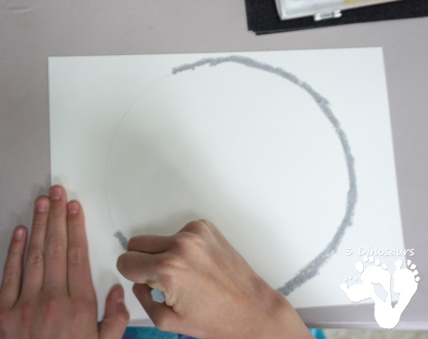 Process Art: Watercolor Moon - a fun art project for a moon theme  - 3Dinosaurs.com