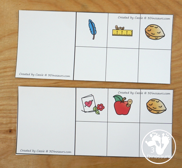 Free Shark Fin Decoding CVC Words - it works on -an, -en, -in and -un words with decode the word and find the matching picture - 3Dinosaurs.com