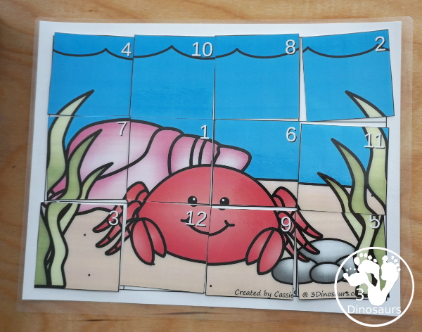 Hands-On Learning with Ocean Themed Division Puzzles -11 puzzles and mats to work on division from 2 to 12 with a fun way to learn. - 3Dinosaurs.com