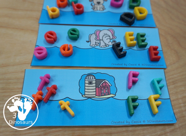Free Hands-On Shark ABC Matching Printable - all 26 letters of the alphabet with shark fin uppercase and lowercase letters and sorting ocean themed mats - 3Dinosaurs.com