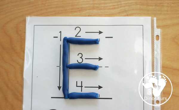 Free ABC Uppercase Letter Tracing Pages with Playdough Mats - with playdough mat letter with showing the tracing and then two trace options for the letters - 3Dinosaurs.com