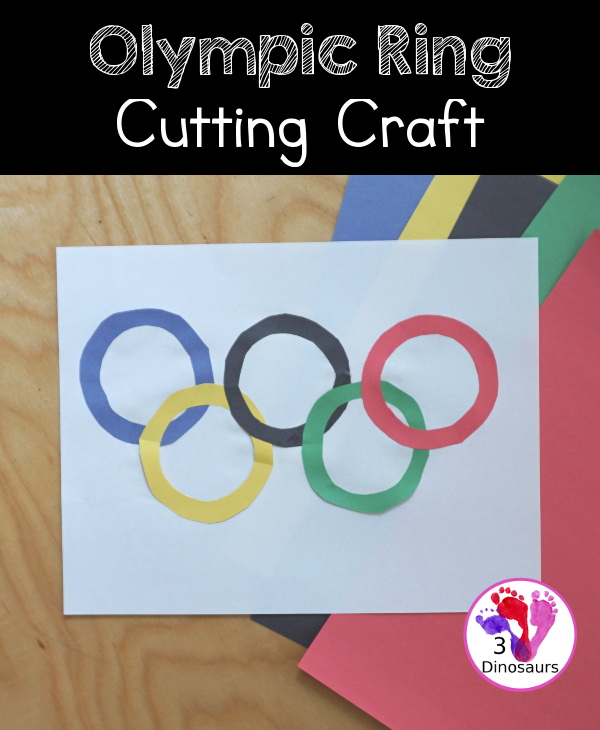 Olympic Ring Cutting Craft for Kids - a simple way to make an Olympic Flag for kids - 3Dinosaurs.com