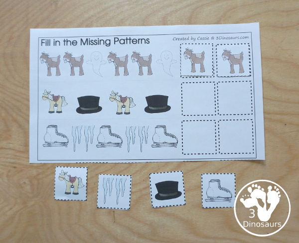 Free Romping & Roaring GHI Review Pack - with letter g, letter h, and letter i printables for reviewing the three letters with tracing, puzzles, coloring pages, finger puppets, game and more- 3Dinosaurs.com
