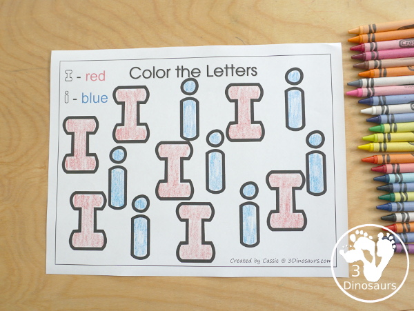 Free Romping & Roaring I Pack: Letter I is for Igloo - a letter I pack that has prewriting, finding letters, tracing letters, coloring pages, shapes, puzzles and more - 3Dinosaurs.com