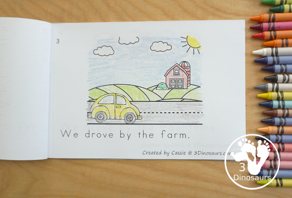 Transportation Easy Reader Book: On Our Drive - a fun 8 page book with different landscapes for kids to learn about - 3Dinosaurs.com