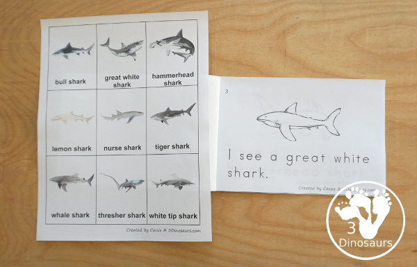 Free Shark Easy Reader Book for Kids - This is a great easy reader book with shark names and sight words I, see, a - 3Dinosaurs.com
