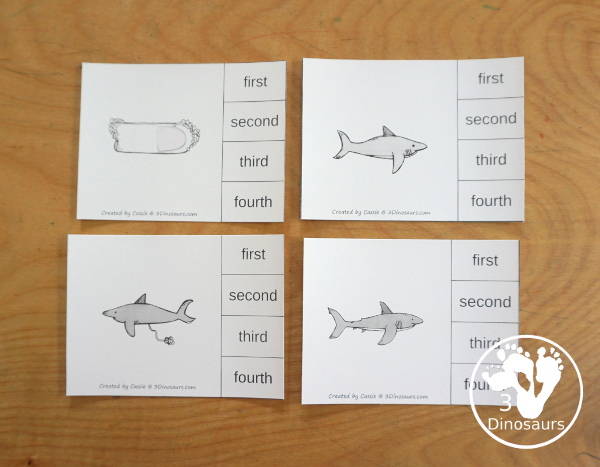 Sequencing: Shark Life Cycle Printable with clip cards, task cards, no-prep worksheets, writing activities, and easy reader books $ - 3Dinosaurs.com  #sequencingforkids 