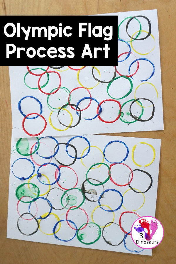 Paper Roll Olympic Flag Ring Color Painting - a fun Olympic art activity using the Olympic Ring colors. - 3Dinosaurs.com
