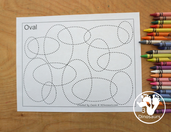 FREE Shape Trace & Color Printables - you have 12 shape pages with many shapes overlapping that kids can trace and the color the shapes - 3Dinosaurs.com