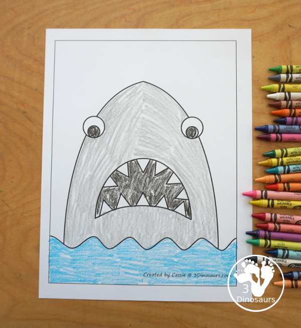 Free Shark Fine Motor Mats - You have 4 fine motor mats to use with kids for shark week. You have a shark template, a shark tracing page, a shark q-tip page, and a shark dot marker page. A great preschool, prek, and kindergarten fine motor work. 3Dinosaurs.com
