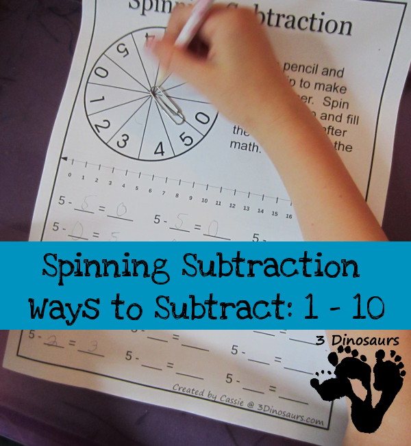 Spinning Subtraction: Ways to Subtract 1 to 10 - 3Dinosaurs.com