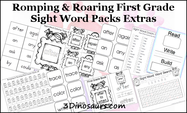 Romping & Roaring Primer Sight Words - 3Dinosaurs.com