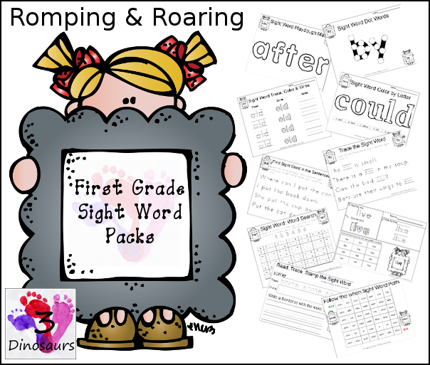 Romping & Roaring First Grade Sight Words - 3Dinosaurs.com