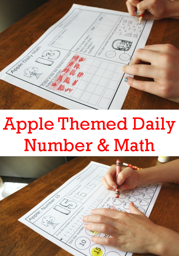 Apple Daily Number & Math For the Fall - flashcards for addition & subtraction, math fact house, no-prep printables $ - 3Dinosaurs.com
