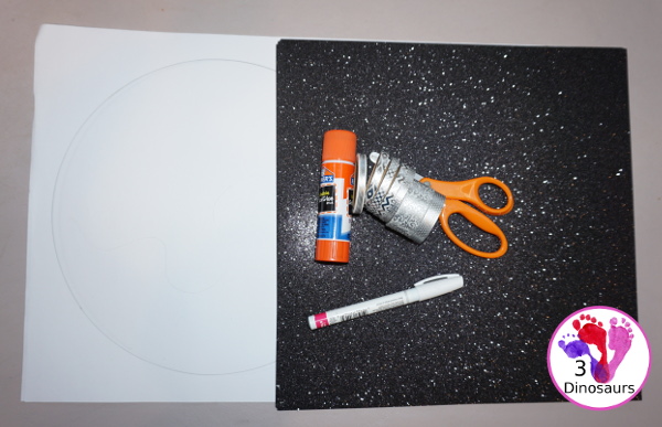 Washi Tape Moon - fun fine motor moon craft for kids to make - 3Dinosaurs.com