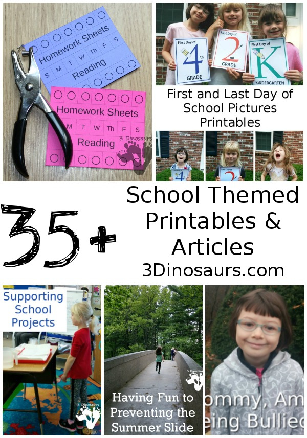 School Themed Printables & Articles - 3Dinosaurs.com