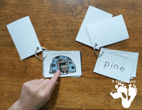 Free CVCe Word Family Matching Cards - 32 sets of cards for matching picture and rhyming word plus see ways to use them - 3Dinosaurs.com