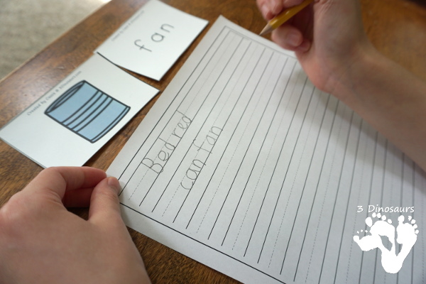 Free CVC Rhyming Matching Cards - 27 sets of cards for matching picture and rhyming word - 3Dinosaurs.com