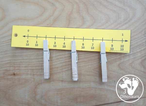 Fraction Number Line Bookmarks - a great hands-on math tool to help kids see fractions on a number line. You have 2, 3, 4, 5, 6, 8, 10, 12 for fraction numbers - 3Dinosaurs.com