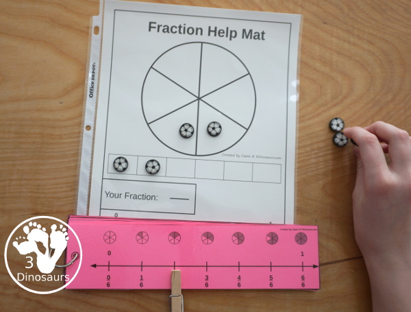 Fraction Number Line Bookmarks - a great hands-on math tool to help kids see fractions on a number line. You have 2, 3, 4, 5, 6, 8, 10, 12 for fraction numbers - 3Dinosaurs.com