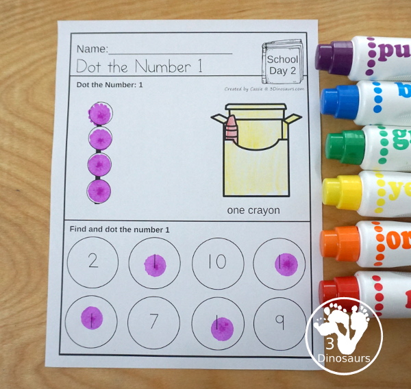 No-Prep & Hands-On School Themed Weekly Packs for PreK  with 5 days of activities to do  with hands-on and no-prep that match up for each day - 3Dinosaurs.com