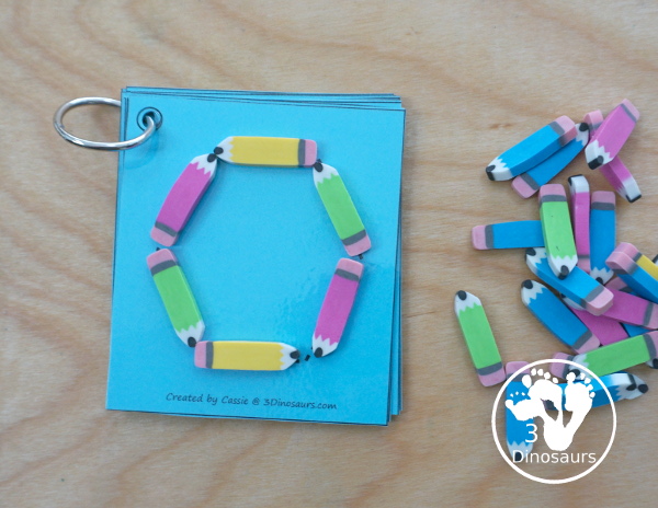 Free 2D Shape Tracing Cards - you have 12 shapes to trace with two options for the tracing - 3Dinosaurs.com