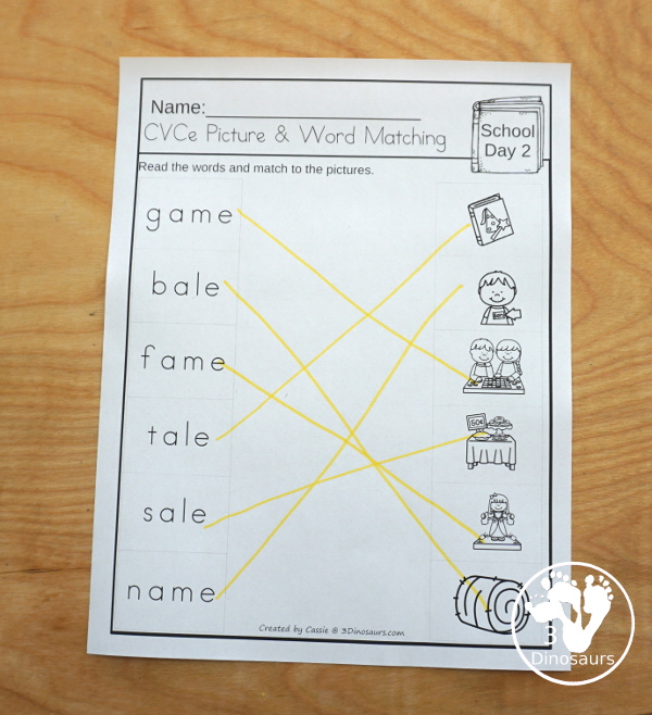 No-Prep & Hands-On School Themed Weekly Packs for Third Grade with 5 days of activities to do  with hands-on and no-prep that match up for each day with addition, subtraction, skip counting, sight words, repeat addition, CVCe word review, and more - 3Dinosaurs.com