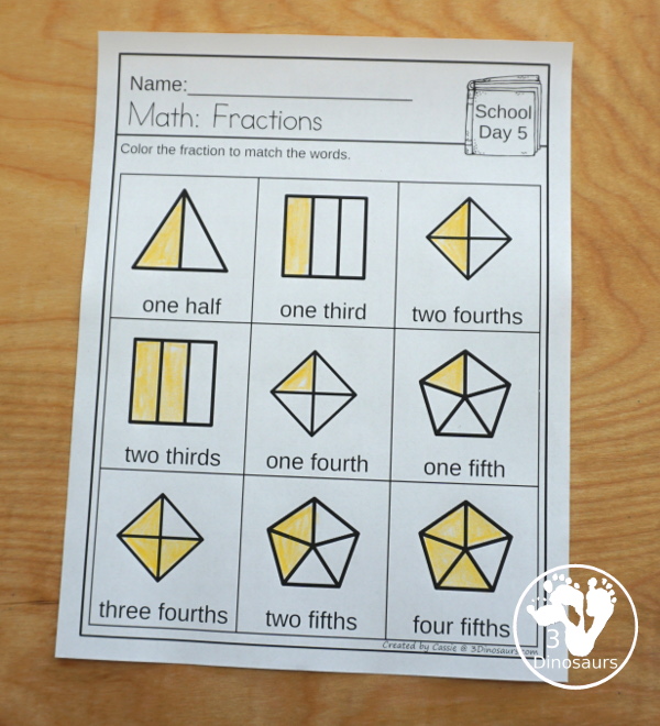 No-Prep & Hands-On School Themed Weekly Packs for Third Grade with 5 days of activities to do  with hands-on and no-prep that match up for each day with addition, subtraction, skip counting, sight words, repeat addition, CVCe word review, and more - 3Dinosaurs.com