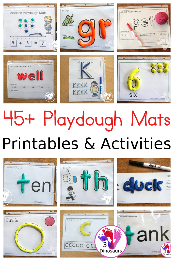 Playdough Activities & Printables on 3Dinosaurs.com