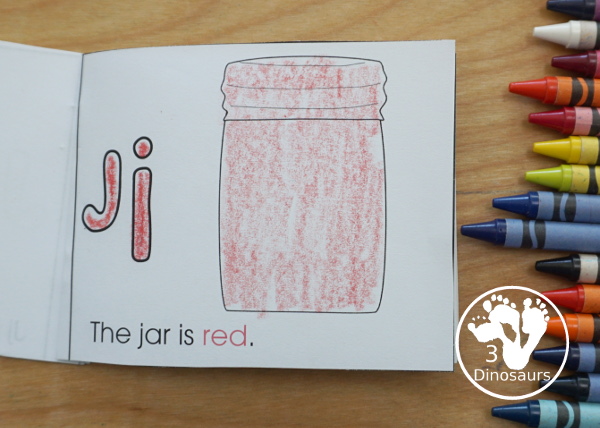 Free Romping & Roaring J Pack Letter Pack: J is for Jar - a letter J pack that has prewriting, finding letters, tracing letters, coloring pages, shapes, puzzles and more - 3Dinosaurs.com