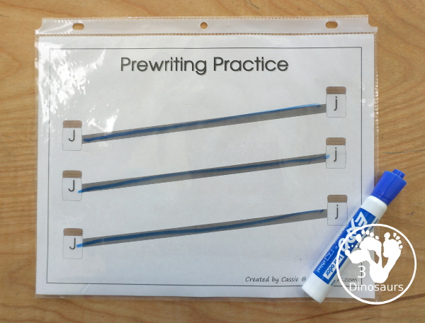 Free Romping & Roaring J Pack Letter Pack: J is for Jar - a letter J pack that has prewriting, finding letters, tracing letters, coloring pages, shapes, puzzles and more - 3Dinosaurs.com