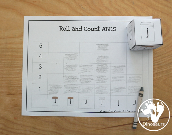 Free Romping & Roaring J Pack Letter Pack: J is for Jar - a letter J pack that has prewriting, finding letters, tracing letters, coloring pages, shapes, puzzles and more - 3Dinosaurs.com