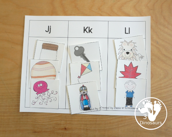 Free Romping & Roaring JKL Review Pack - with letter j, letter k, and letter l printables for reviewing the three letters with tracing, puzzles, coloring pages, finger puppets, game and more- 3Dinosaurs.com