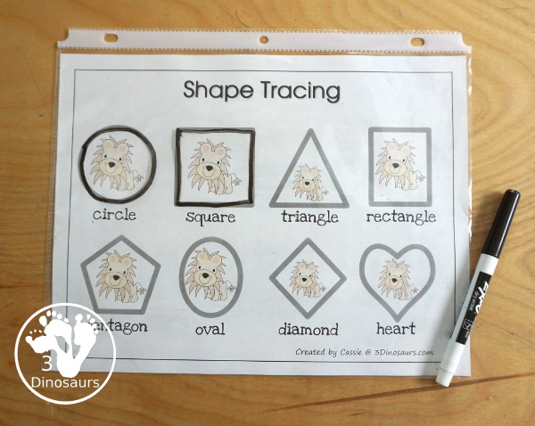 Free Romping & Roaring L Pack Letter Pack: L is for Lion - a letter l pack that has prewriting, finding letters, tracing letters, coloring pages, shapes, puzzles and more - 3Dinosaurs.com