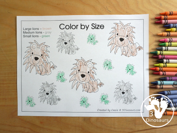 Free Romping & Roaring L Pack Letter Pack: L is for Lion - a letter l pack that has prewriting, finding letters, tracing letters, coloring pages, shapes, puzzles and more - 3Dinosaurs.com