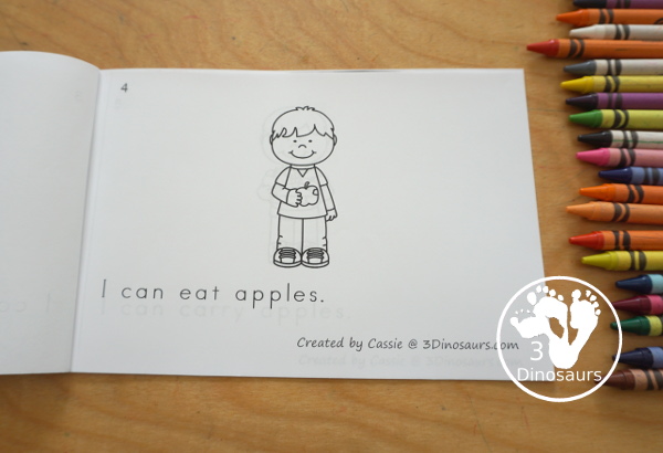 Apple Easy Reader Books: 5 apple easy reader books to pick from with vocab sheets and writing matching the books - 3Dinosaurs.com