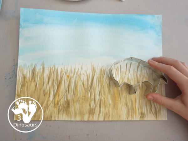 Buffalo Painting with Buffalo at Breakfast - A great activity to go with the book or any great plains theme that learns about the buffalo - 3Dinosaurs.com