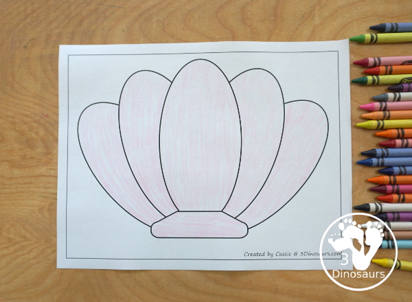 Free Shell Fine Motor Mats Printables - three fun shell fine motor mats with shell template printables, a shell tracing printable, and a shell dot marker printable - 3Dinosaurs.com - 3Dinosaurs.com